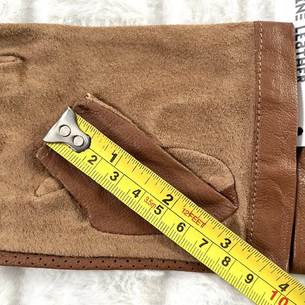 NWT Deena & Ozzy Leather Driving Gloves (Cognac) M/L